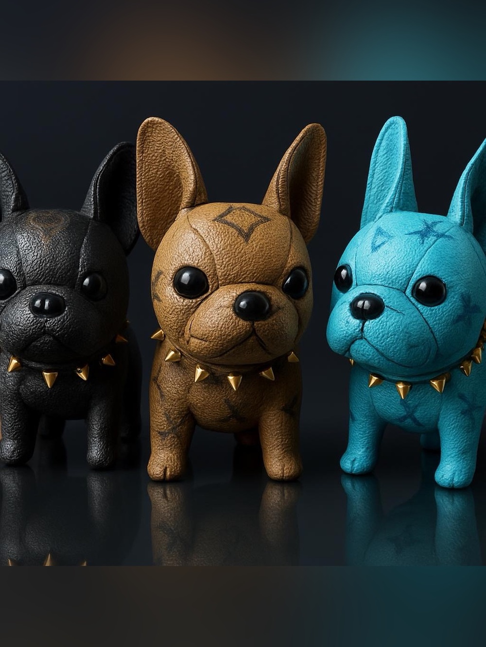 Multi Colored Designer-Style Dog Figurine Accessory - Picture 1 of 4